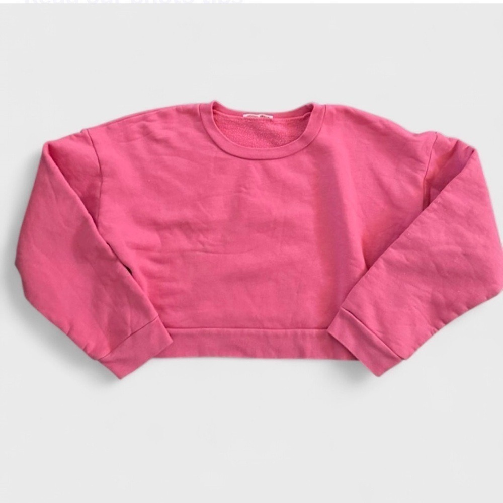 Reformation Hunter cropped sweatshirt pink size M-EUC - Picture 2 of 7